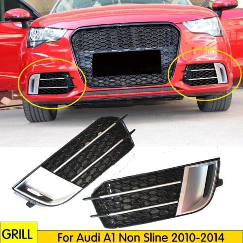 Front Fog Light Lamp Cover Grille Trim For Audi A1 Non Sline A1 Standard Bumper 2010-2015 Silver Black