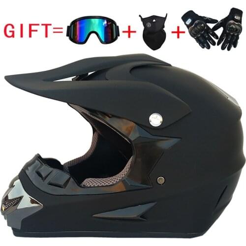 Matte Black Off Road Helmet Motorcycle Send 3 Piece Gift Children Dirt Bike Downhill AM DH Cross Helmet Capacete Motocross Casco