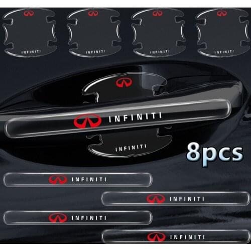 8pcs Car Door Handle Anti-Collision Sticker For INFINITI FX35 Q60 Q50 Q30 ESQ QX30 QX50 QX60 QX70 EX JX35 G35 G37 EX3 G20 FX37