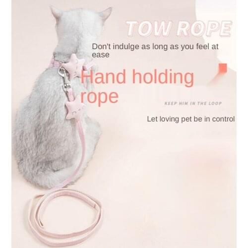 Nylon Pet Puppy Cat Adjustable Harness with Lead Leash Anti-Escape Vest Harness Soft Adjustable Pet Walking Leash