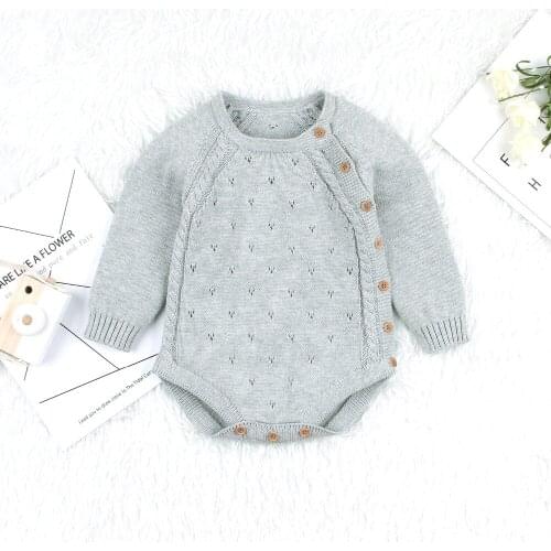 Baby Bodysuit Tops Fashionable Candy Color Newborn Infantil Bebes Knitted Onesie Autumn Long Sleeve Toddler Children Outfits New