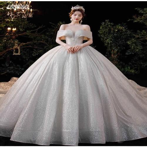Newest Ball Gown Wedding Dress Sweetheart Neckline Off The Shoulder Beading Long Plus Sizes Bride Gown 2021 Vestidos De Novia