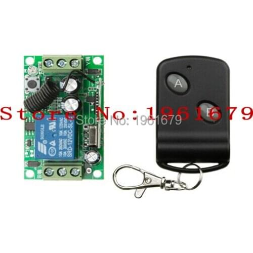 DC12V 10A 1 Channel RF Wireless Remote Control Relay Switch/Radio System 1 piece Receiver& 1 piece Transmitter