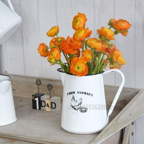 Retro Iron Flower Pot Artificial Flower Dried Flower Flower Bucket Desktop Flower Arrangement Container Garden Balcony Decor