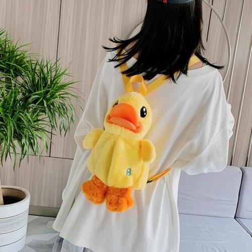 Cute Duck Backpack Plush Handbag Crossbody Bag For Kids New Plush Flat Billed Duck Backpack Childrens Backpack