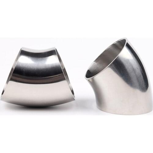 O/D 16/19/25/28/32/34/38/45/51/57/63mm 304 Stainless Steel Sanitary Weld 45 Degree Elbow Pipe Fitting