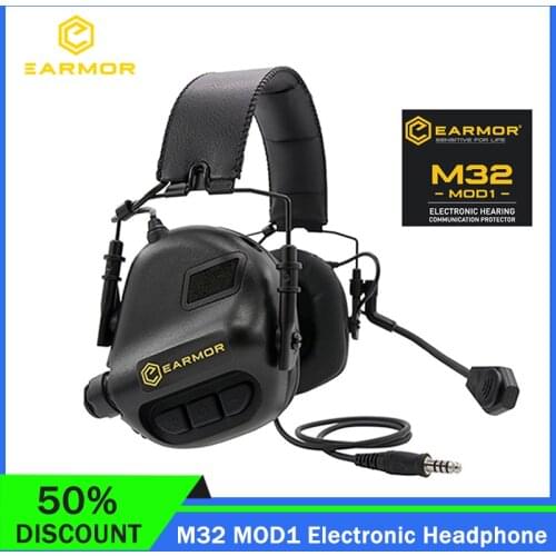 SALE Earmor Airsoftsports Tactical M32 Headset Anti Noise Headphones Military Aviation Communication Softair Earphone Shooting