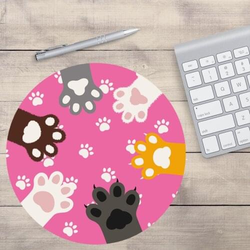Mairuige Speed Cute Cat Paw Game MousePads Computer Gaming Round Mouse Pad Gamer Play Mats Version Mouse Pad 20*20/22*22CM