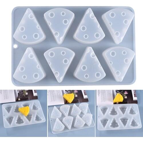 Cheese Shape Silicone Mold 8 Grids Mousse Mold for Kitchen Baking 3D Cake Candy Cheese or Dessert XH8Z