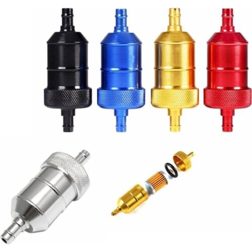 Motorcycle Universal 8mm Petrol Gas Fuel Filter Cleaner Aluminum Alloy Motorcycle Pit Dirt Bike Oil Gas Fuel Gasoline Oil Filter