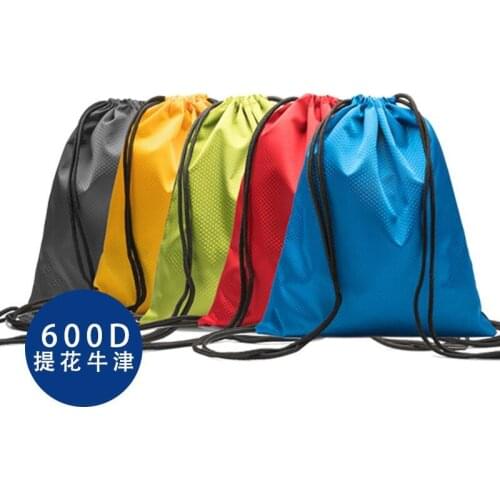 A Pack of 10 pieces Custom logo 600D Oxford cloth sports waterproof Oxford cloth bundle pocket custom printed logo backpack with