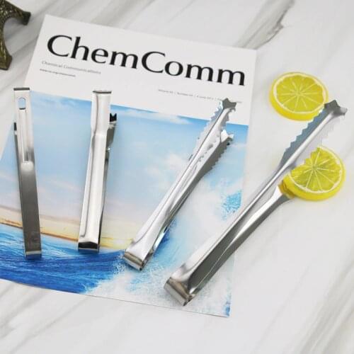 Thickened Stainless Steel Ice Clip Square Sugar Block Food Small Clip Multi-functional Fried Bread Bar Ice Cube Clip