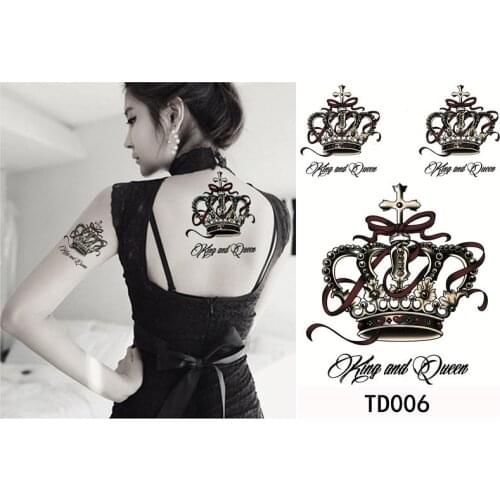 Waterproof Temporary Tattoo Sticker on body big crown tatto stickers flash tatoo fake tattoos for women girl