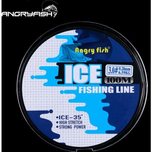 Angryfish High quality material profession Ice Fishing Line 100m Winter Fishing Nylon Line Monofilament Super Strong Nylon Line