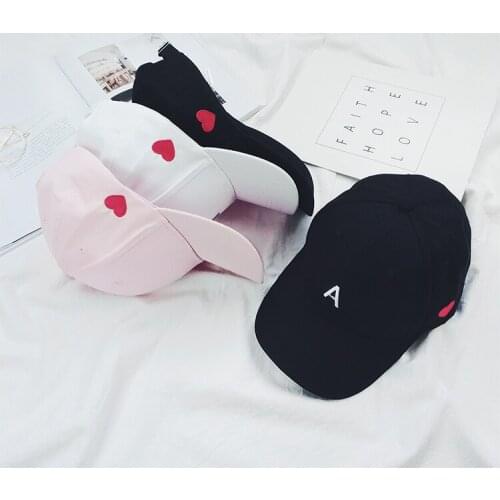 YouGeMan Summer Fashion White Hip Hop Snapback Hat Men Korean Ulzzang Harajuku Embroidery Love Heart Pink Baseball Cap For Women