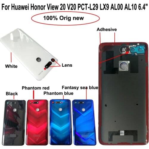 100% Orig New For Huawei Honor View 20 V20 PCT-L29 LX9 AL00 AL10 6.4" Rear Back Door Housing Battery Door Cover