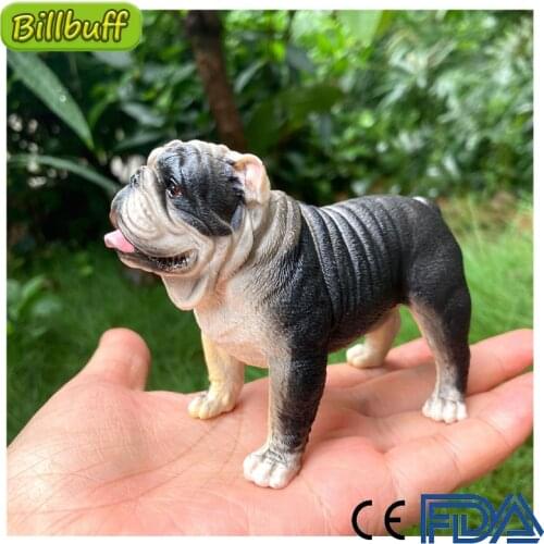 1Pcs Simulation loyalty Animal Bulldog Solid Action Dog Bulldog Lifelike Models Figures Collection Educational toy ​for Children