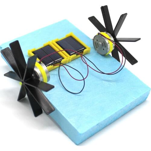 1pcs Puzzle Assembled Kits Solar Energy Toy Science Experiment Kids DIY Solar Energy Wheel Paddle Ship Toys For Kids Gifts