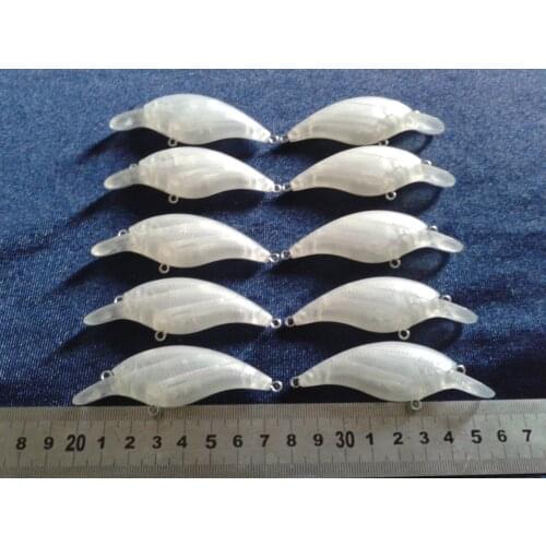 10pcs Unpainted Crankbait Blank Lure Body Fishing Lure Body 3 Inch 1/4 OZ Blank lures JS#8157