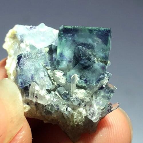 4.5gNatural blue Fluorite Crystal mineral stone decoration ring vein healing geological teaching specimen decoration