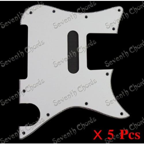 5 Pcs 3-Ply Guitar Pickguard Scratch Plate Scratchplate Pick Guard Anti-scratch Plate for Electric Guitar Replacement Part-White
