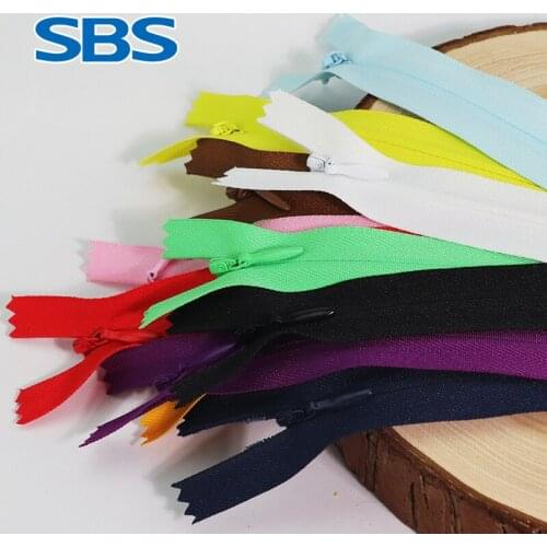 50pcs/lot SBS Invisible Zipper for Sewing 3# 28cm 40cm 60cm Nylon Coil Quilt Pillowcase Dress Black White Red