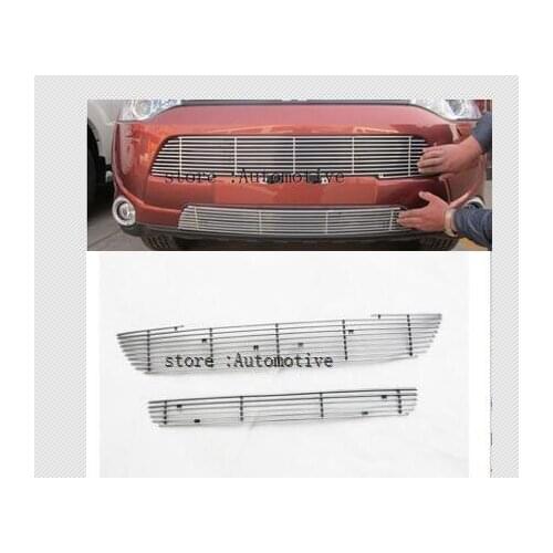 2013 2014 Car Aluminum Racing grille auto Chrome plating decoration products accessories 2pcs for MITSUBISHI Outlander