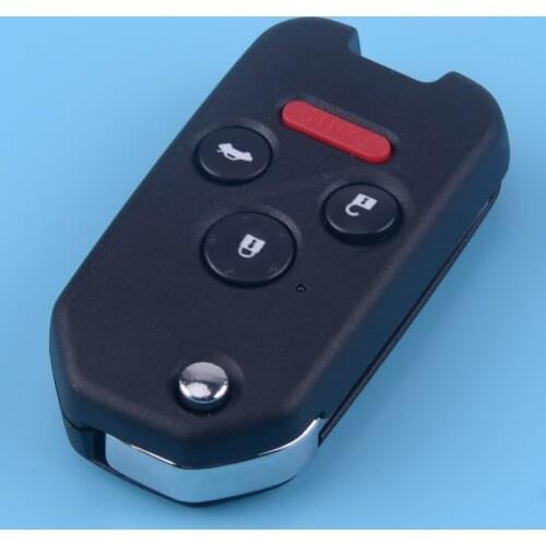 DWCX Black 4 Button 313.8Mhz Car Flip Remote Key Fob ID46 Chip Fit for Honda Accord Civic 2003 2004 2005 2006 2007