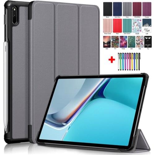 Tablet Cover For Funda Huawei Matepad 11 Case 2021 Tri Fold PU Leather Smart PC Cover For Huawei Matepad11 Case MatePad 11 Cover