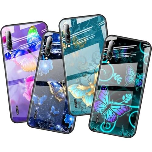 Tempered Glass Cover Beautiful butterfly For Xiaomi Mi 11 11i 10T CC9E CC9 9T Note 10 Ultra Pro Lite 5G Phone Case