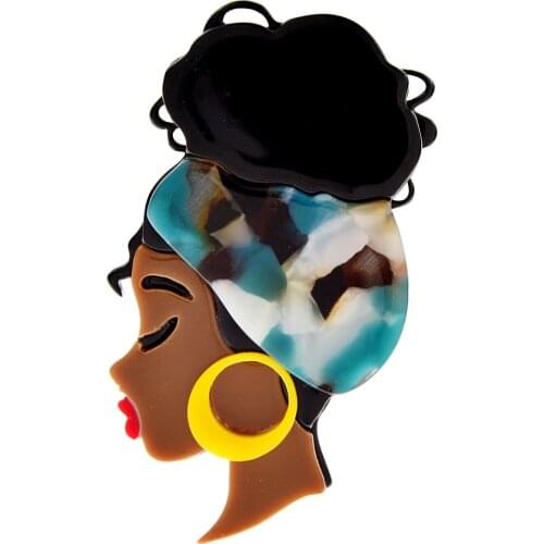 CINDY XIANG Acrylic Material Acetate Fiber Africa Women Brooch Pin Beautiful Girl Jewelry High Quality New Design