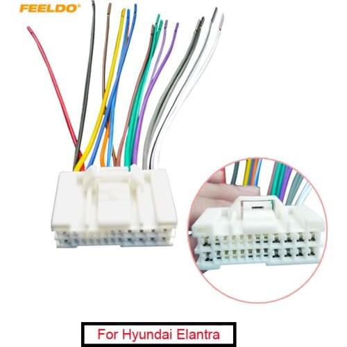 FEELDO 10Pcs Car Audio Stereo Wiring Harness Adapter Plug For Hyundai/KIA(05~08)Factory OEM Radio CD/DVD Stereo#2732