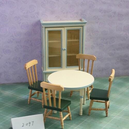 G07-X068 children baby gift Toy 1:12 Dollhouse mini Furniture Miniature rement Doll accessories table set with cabinets 6pcs/set