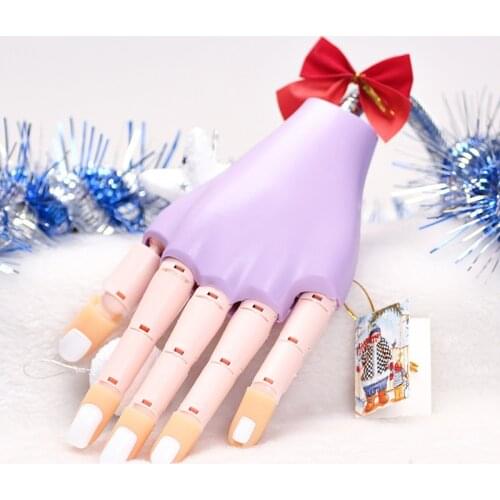 Flexible Reusable Manicure Practice Hand Plastic Mannequin Fake Hand Adjustable Training Art Tool With 200pcs Nail Tips