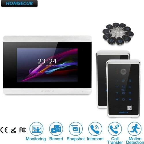 HOMSECUR 7" Wired Video Door Phone Intercom System with Password & ID Access BC081+BM715-S