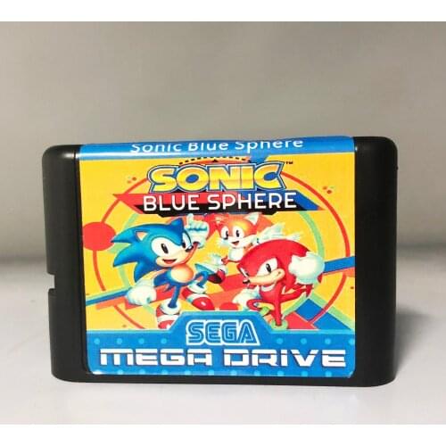 Sega MD game card - Sonic Blue Sphere for 16 bit Sega MD game Cartridge Megadrive Genesis system