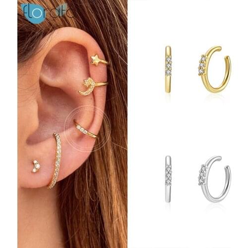 1PC Simple Crystal Ear Cuffs for Women 925 Sterling Silver Ear Cuffs for Non Pierced Ears Fashion Clip On Ear Earrings Jewelry