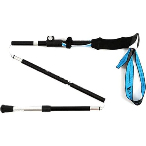 Klis Folding Shock-Absorbing Trekking Pole 5 Sections Outdoor Walking Pole Trekking Pole Ultra-Light 7075 Aluminum Alloy