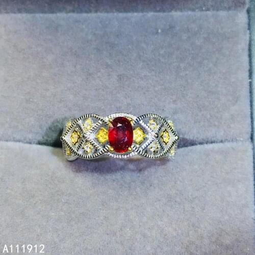 KJJEAXCMY fine jewelry natural Ruby 925 sterling silver new adjustable gemstone women ring support test luxury popular