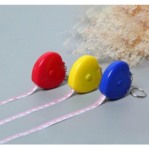 Costume gifts Key buckle heart-shaped Measurer Measuring Body Waist Tape Measurer 60inch 150cm sewing Retractable Ruler