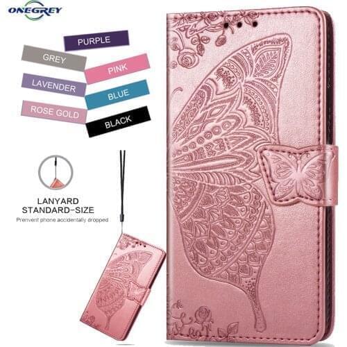 Wallet Case For Samsung Galaxy S20 Ultra S10 E S9 S8 S7 Edge Note 8 9 10 20 Lite Plus Flower butterfly Magent Etui Leather Cover