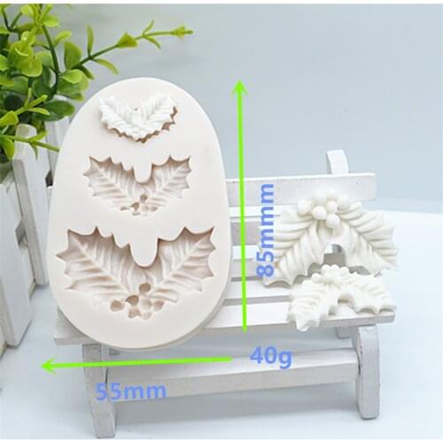 Luyou 1pc Silicone Resin Molds Christmas Tree Leaves Fondant Mold Cake Decorating Tools Pastry Kitchen Baking Accessories FM1345