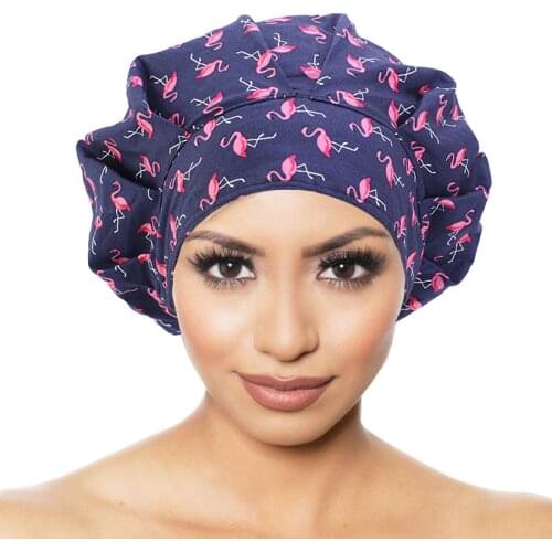 Fashion Cotton Bandage Adjustable Print Nurse Bouffant Hat Adjustable Hat Head Cover Unisex Scrub Cap Gorro Enfermera Quirofano