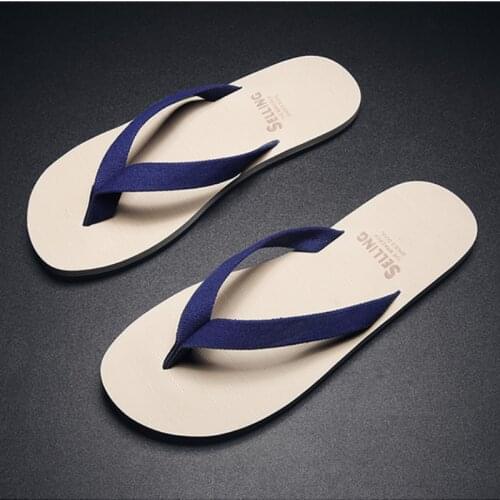 Topvivi flip flops men brand slippers men summer outdoor Non-Slip Slipper 2021 fashion Summer beach Shoes concise Flat Sandals