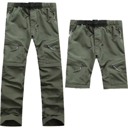 Mens Quick Dry Detachable Hiking Pants Outdoor Sport Camping Trekking Fishing Shorts Breathable Removable Throusers X629D