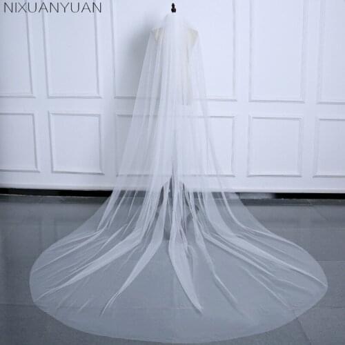 NIXUANYUAN Cheap Wedding Veil New Long Bridal Veils With Comb 3M Simple Two Layer 2021 Wedding Accessories Velo De Novia