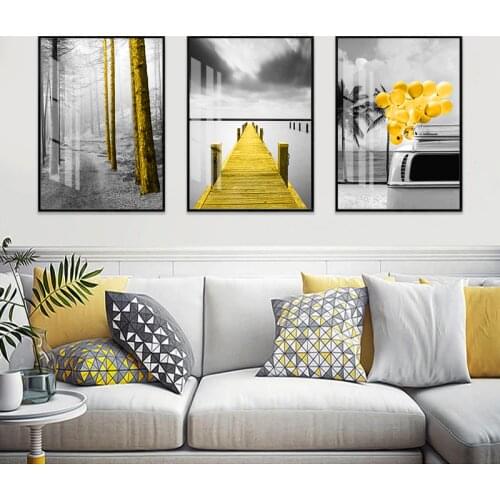 Poster Room Aesthetic Black And White Landscape Canvas Painting For Living Room Wall Art Modern Tree Abstract Wall Picture