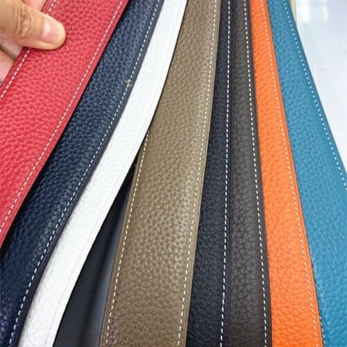 3.8cm High Quality Mens Leather Belt Without Buckle Double-sided Leather Automatic Buckle Belt Double-sided Available