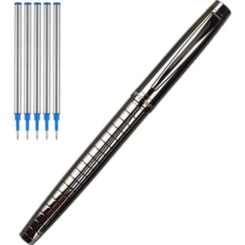 High Quality luxury Gray Cross Line Business office Medium nib roller ball pen New