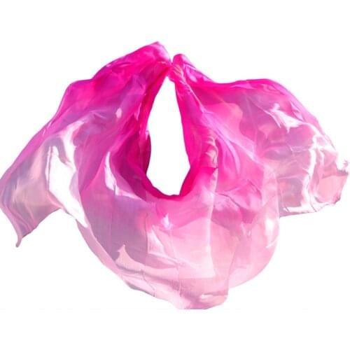 100% Silk Belly Dance Veil Belly Dance Shawl Scarf Rose+Light rose+Pink Belly Dance Practice Performance Silk Veils 250*114 cm